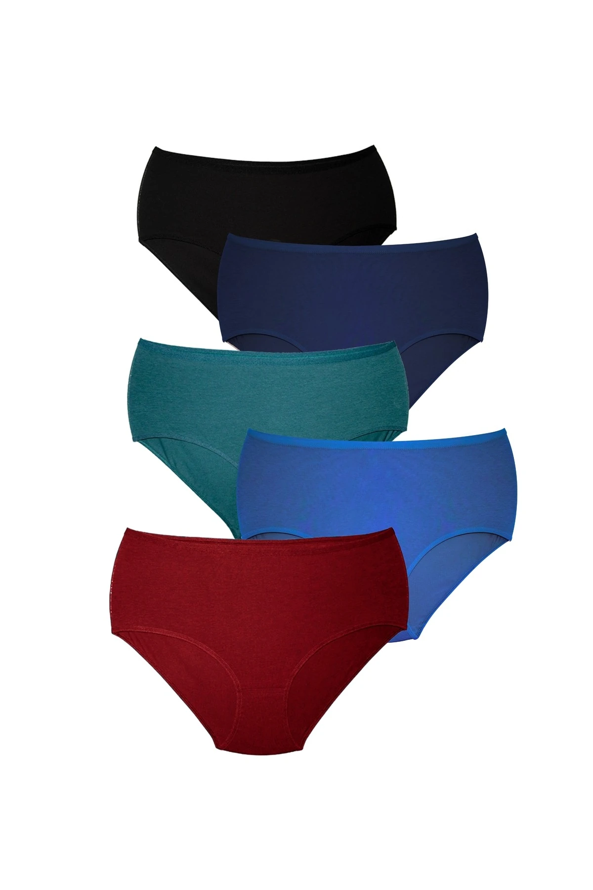 ALYA UNDERWEAR Kadın Büyük Beden Külot Battal Full Brief, Yüksek Bel (5XL, 6XL, 7XL) 5 Farklı Renk 1 Pakette