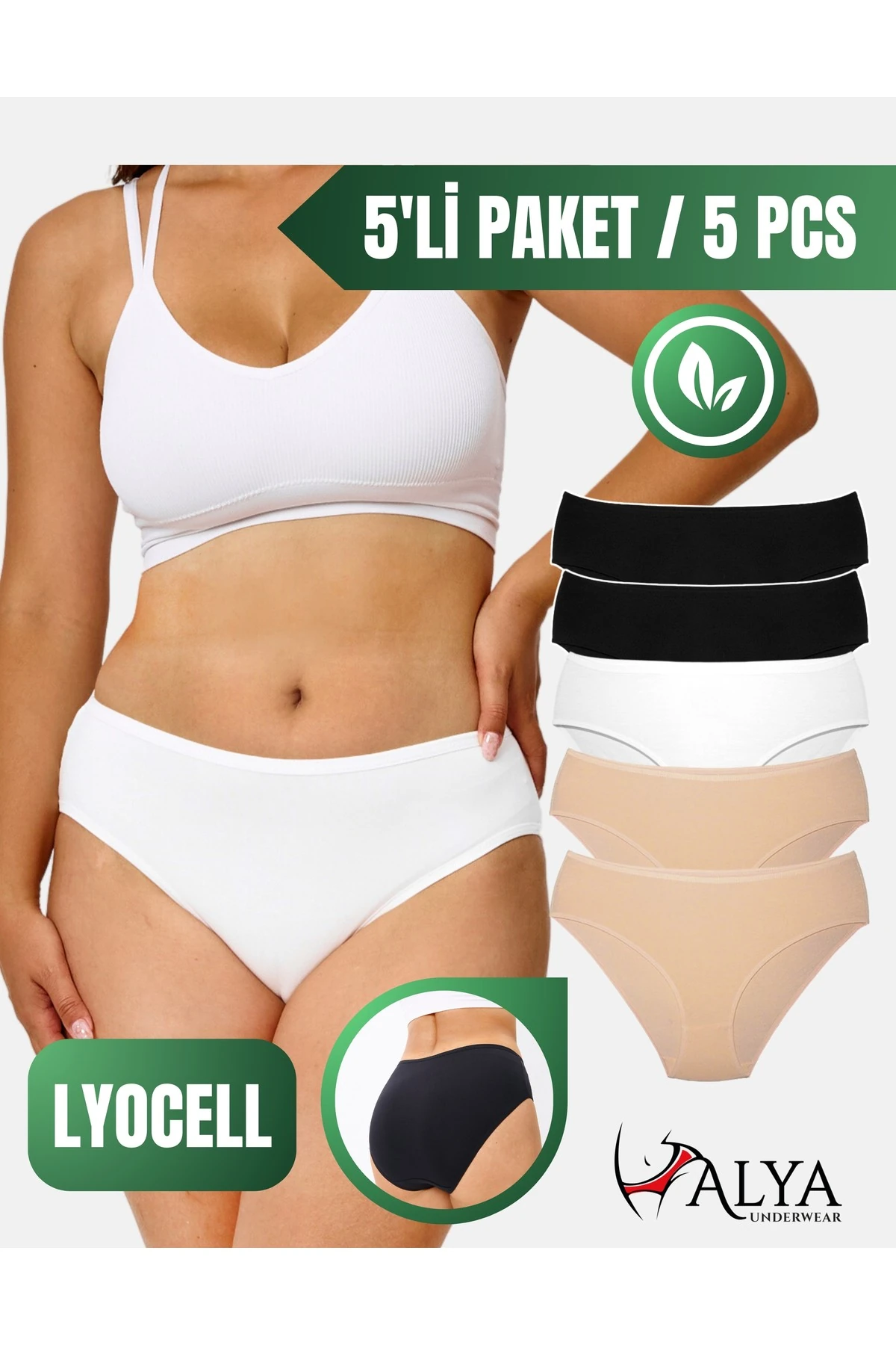 ALYA UNDERWEAR Kadın Külot, Lyocell Kumaş Külot, Ter Emici Rahat ve Dayanıklı Kadın İç Çamaşırı, Liyosel Slip