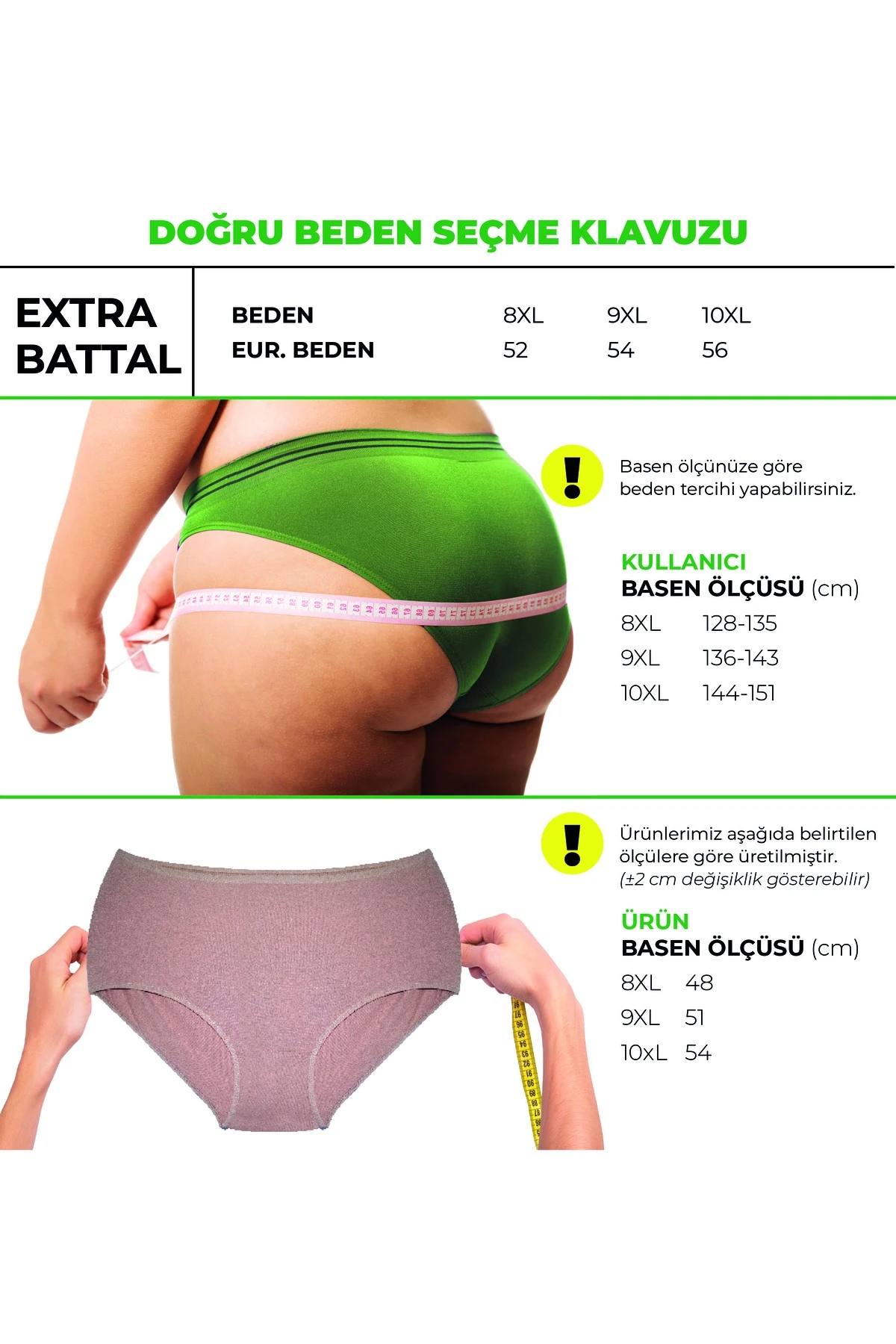 ALYA UNDERWEAR Kadın Extra Battal Külot - 5 Adet Beyaz (8XL, 9XL, 10XL)