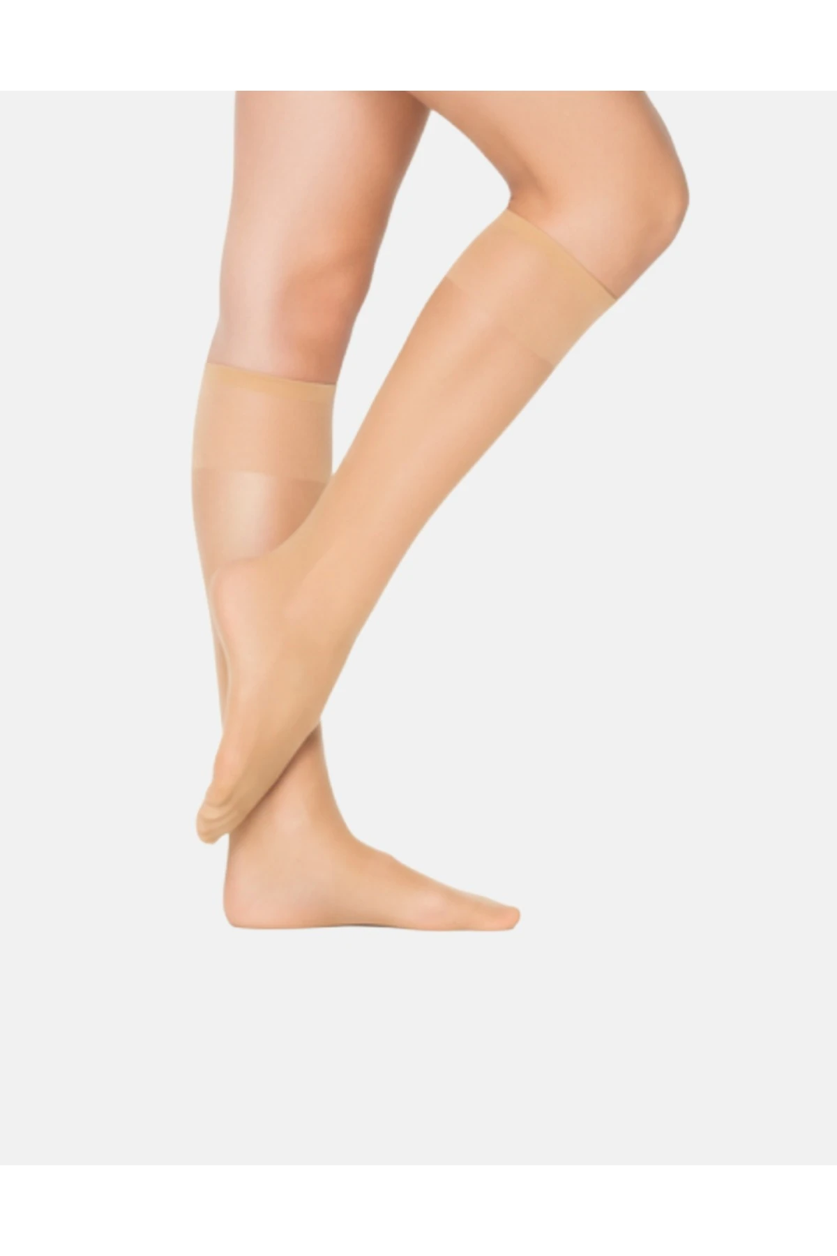 Kadın Parlak Diz Altı Çorap 15 Denye, İnce Fit