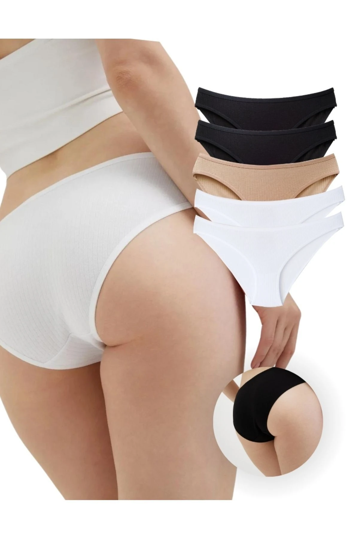 ALYA UNDERWEAR Kedi Baskılı Su Yolu Lastikli Kadın Bikini Külot-7'li Paket