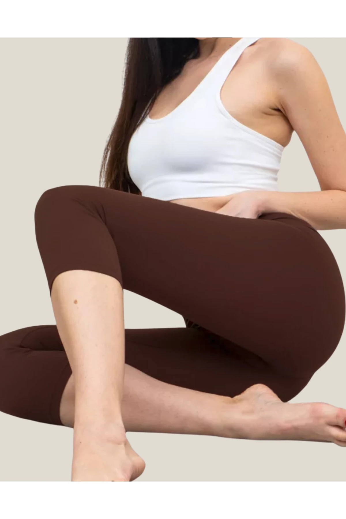 ALYA UNDERWEAR Diz Altı Kapri Tayt Yüksek Bel Likralı Parlak Dalgıç Kumaş, Antrasit (FÜME)