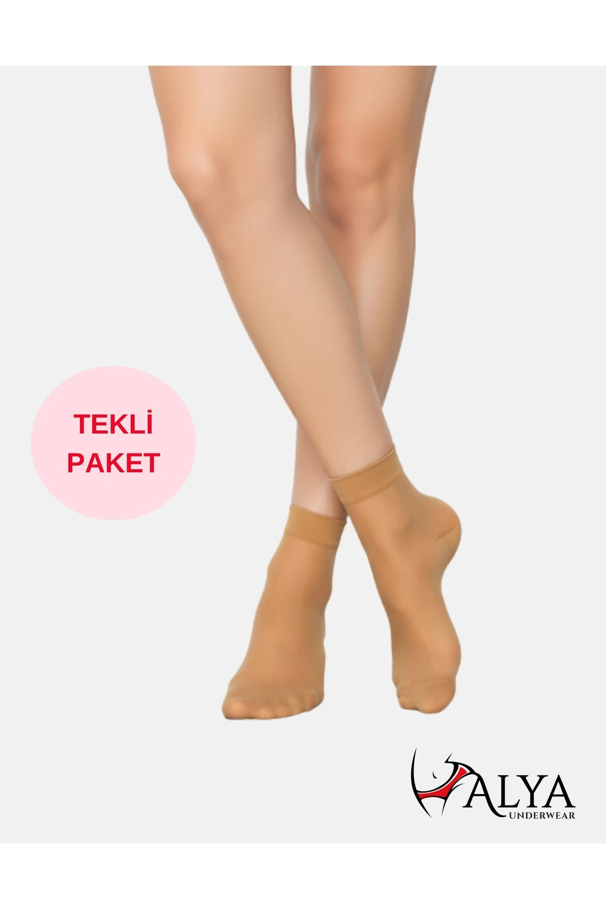 Kadın Parlak Soket Çorap, 15 Den, Fit