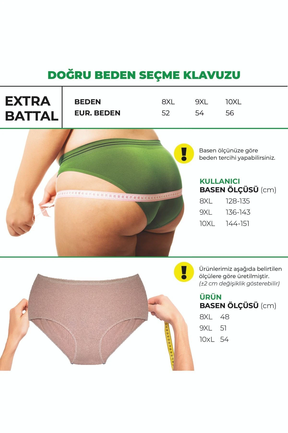 ALYA UNDERWEAR Kadın Battal Külot - 3 Adet Siyah (8XL, 9XL, 10XL)