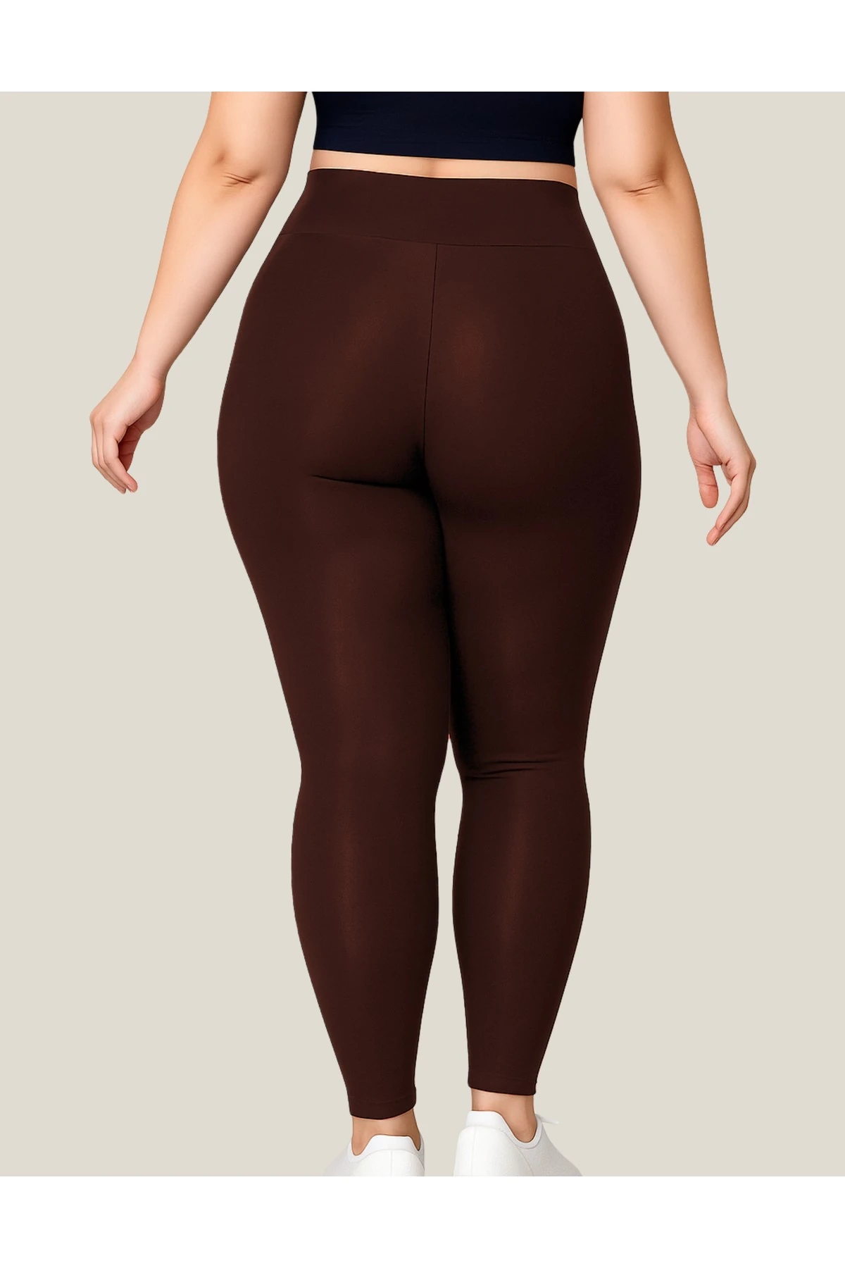 ALYA UNDERWEAR Büyük Beden Tayt Dalgıç Kumaş Yüksek Bel