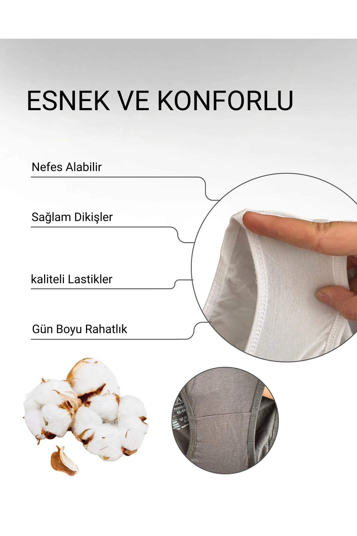 ALYA UNDERWEAR Kadın Pamuklu Bato Kesim Külot - 3 Adet Beyaz - 3'lü Paket