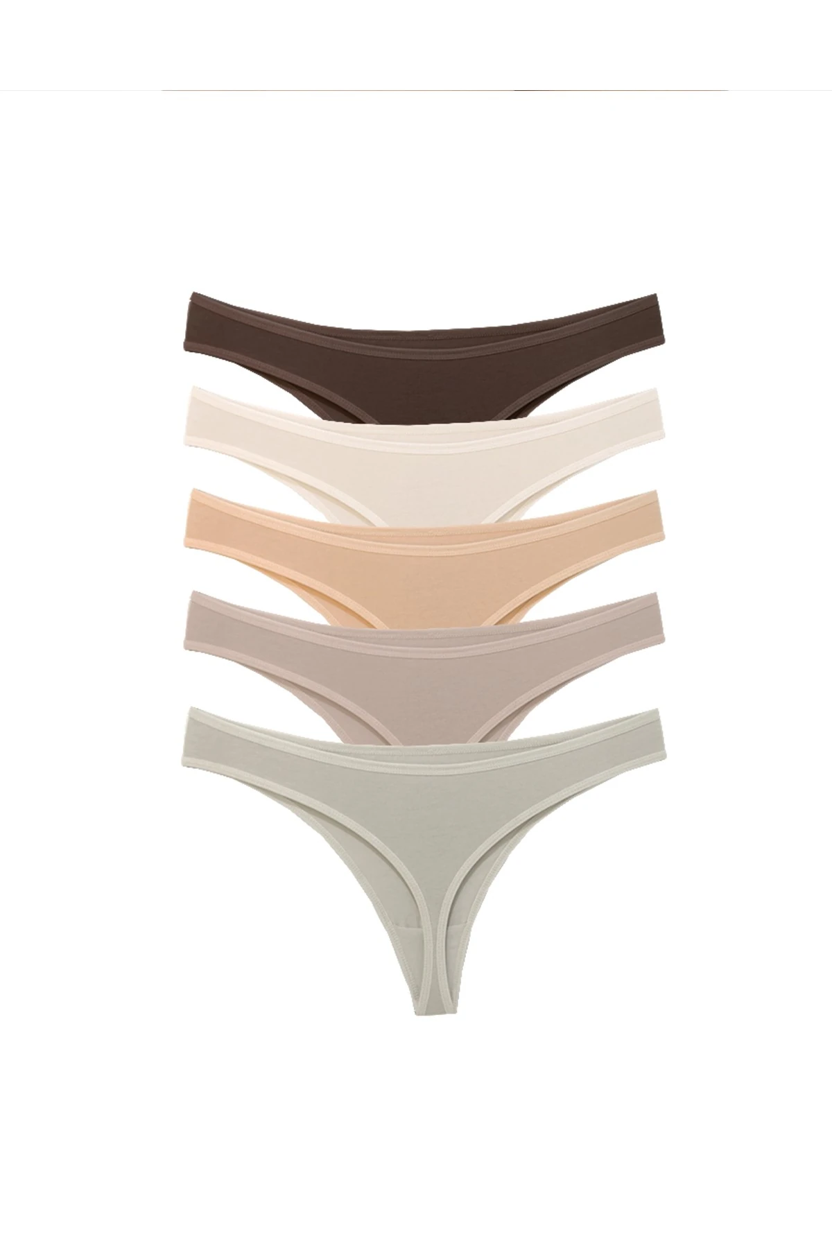 ALYA UNDERWEAR Kadın Külot Pamuklu String - 5 Adet Siyah Tanga (S, M, L, XL)