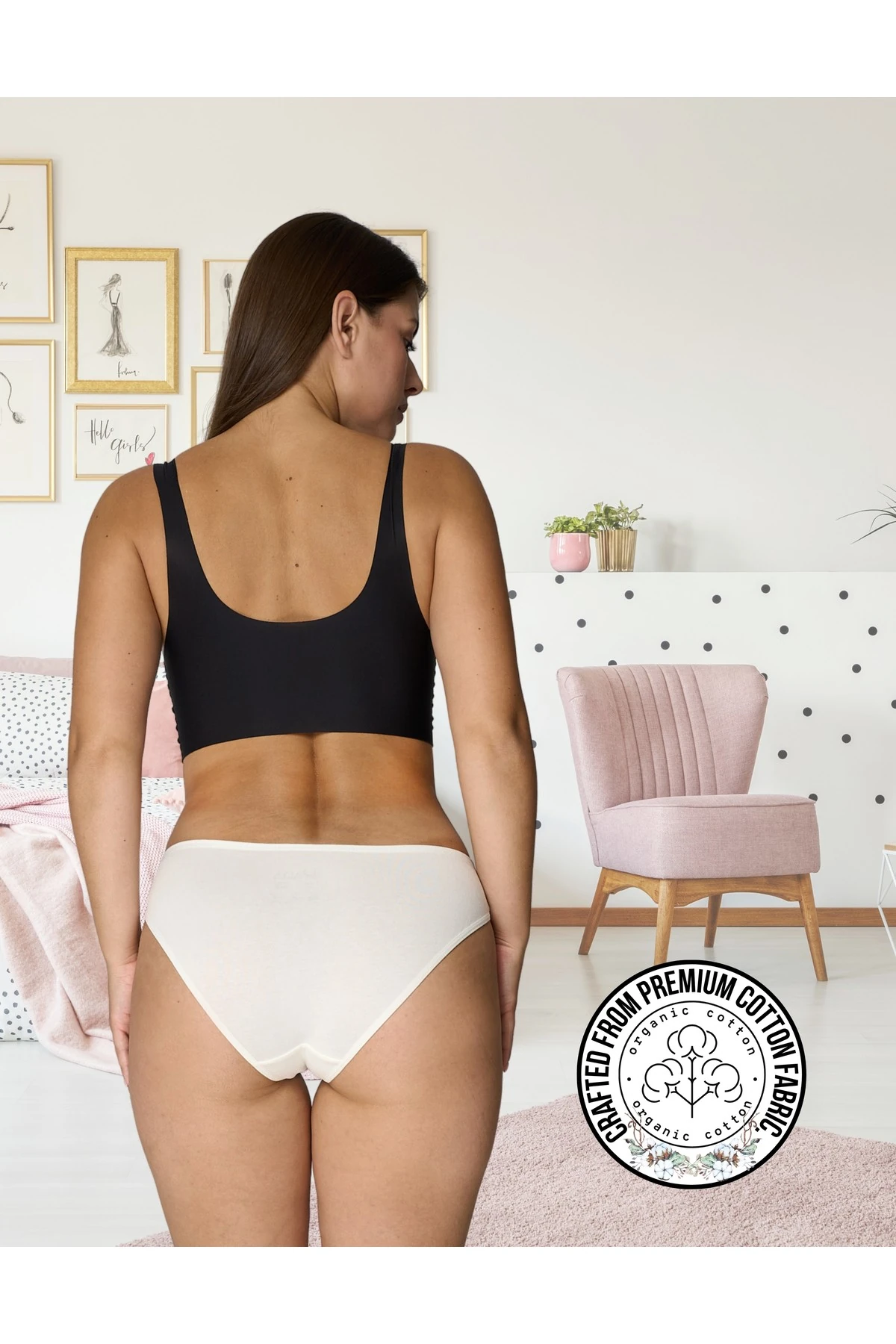 ALYA UNDERWEAR Kadın Bikini Kesim Pamuklu Empirme Baskılı Slip Külot - 3 Adet - (S, M, L, XL, 2XL)