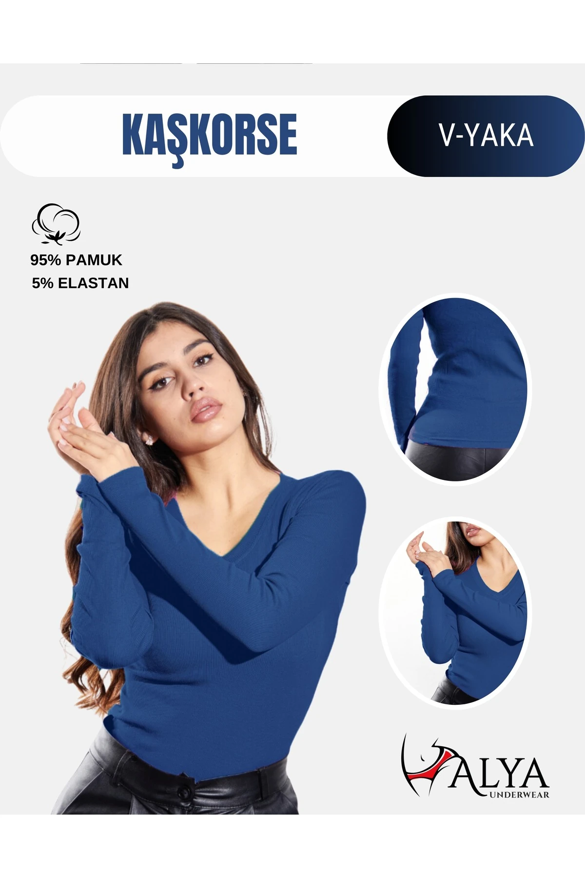 Kadın V Yaka Body Sweatshirt