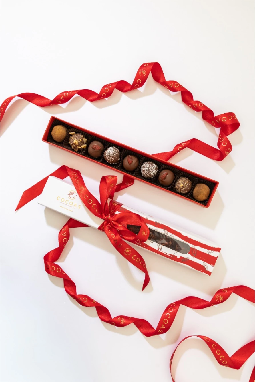 Meyve Püre Dolgulu Vegan Bitter Artisan Çikolata - 126 g (Özel Ambalaj)