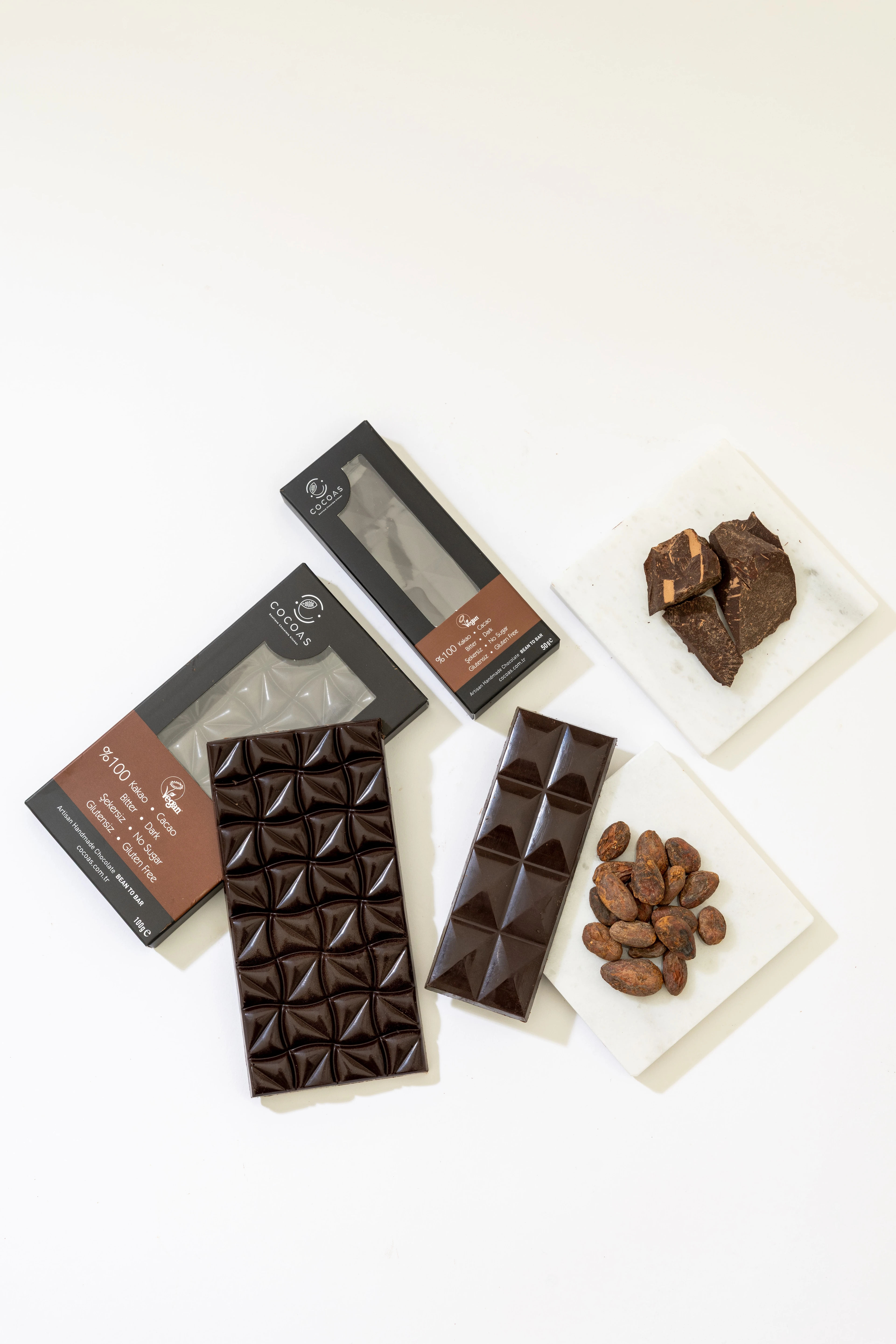 %100 Kakao — Şekersiz Vegan Bitter Tablet Çikolata