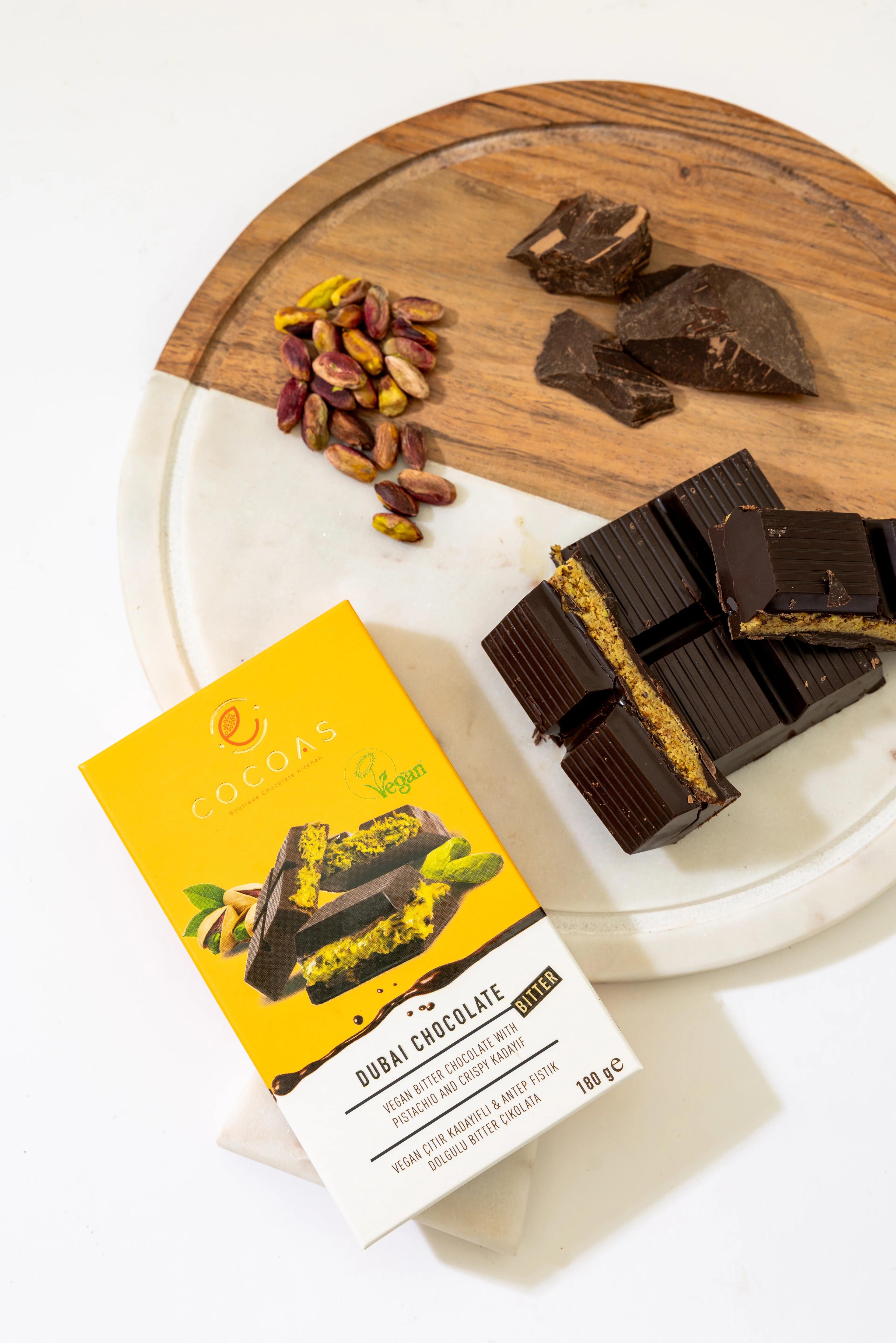 Dubai Çikolatası — Vegan Bitter Tablet Çikolata - 180 g