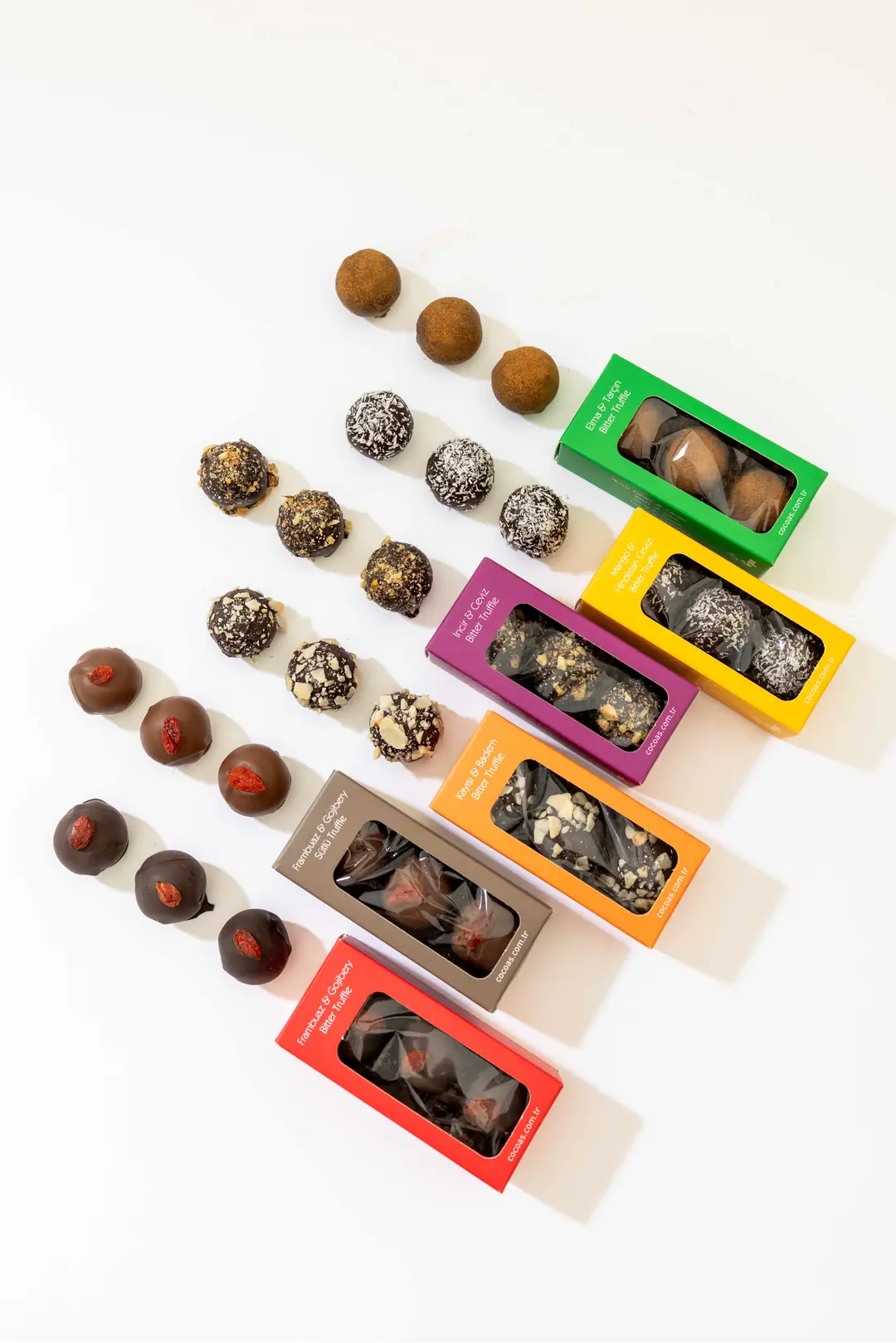 Frambuaz ve Goji Berry — Vegan Bitter Truffle Mini Çikolata