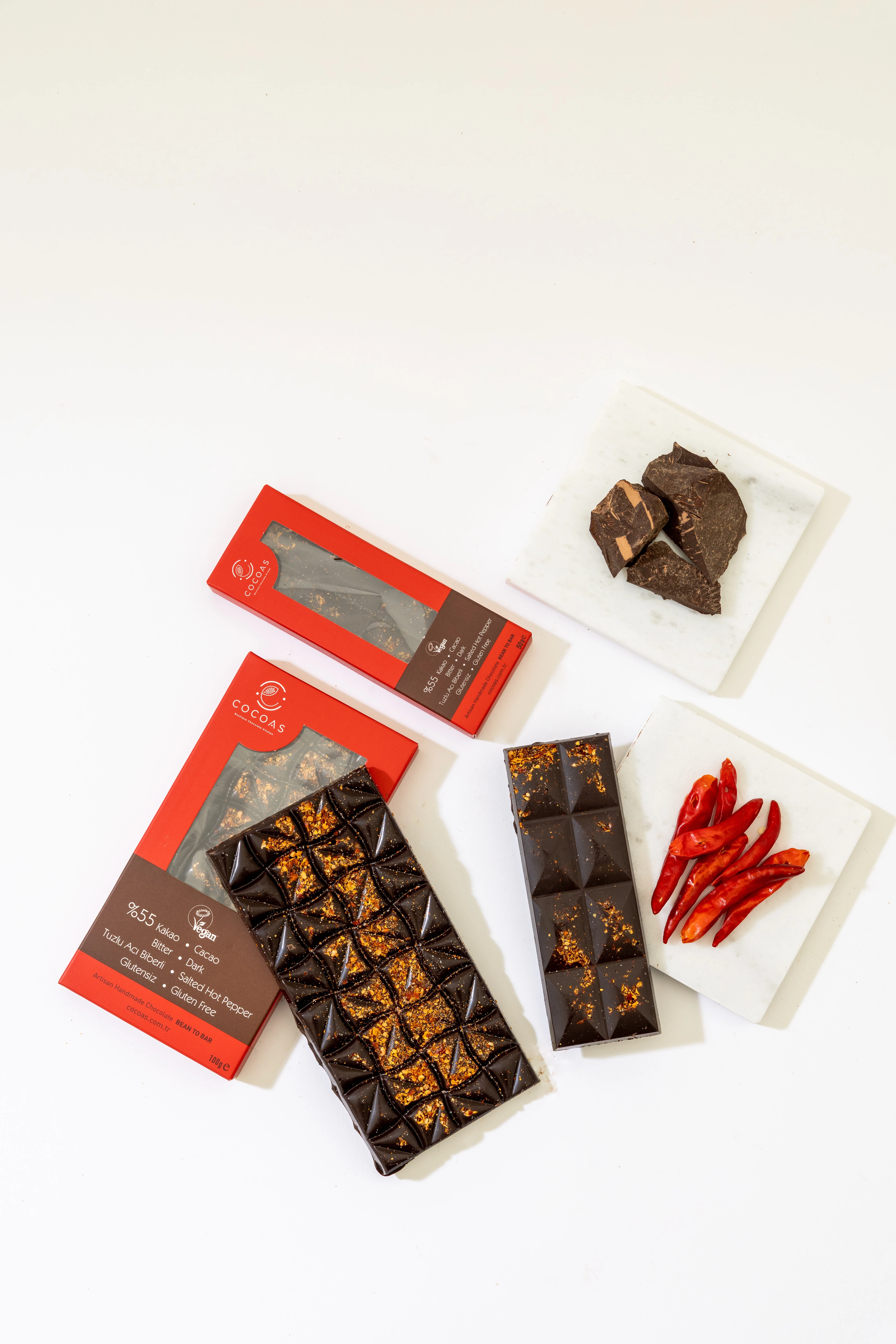 Tuzlu Acı Biberli Vegan Bitter Tablet Çikolata