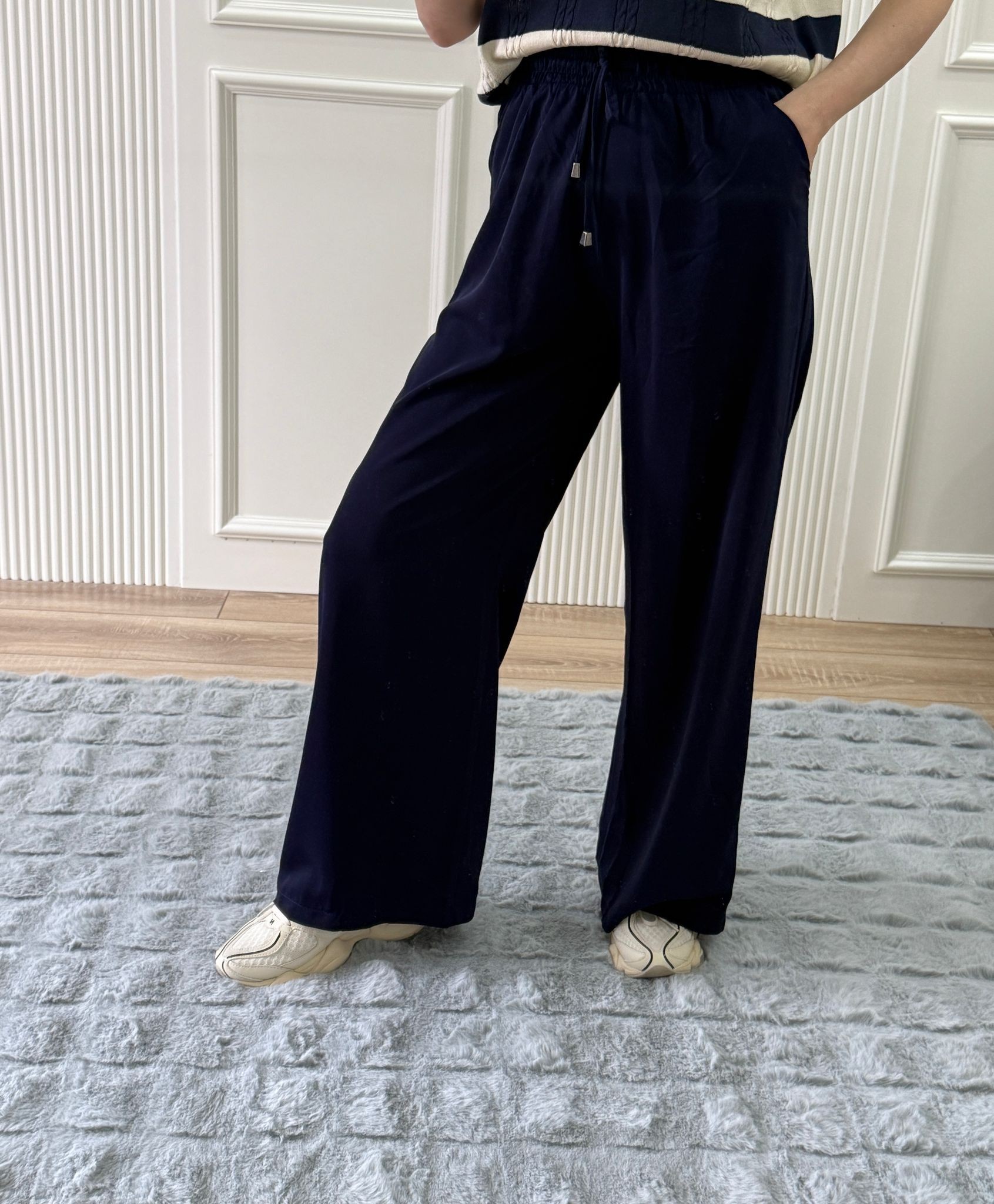 Beli Lastikli Bol Paça Pantolon