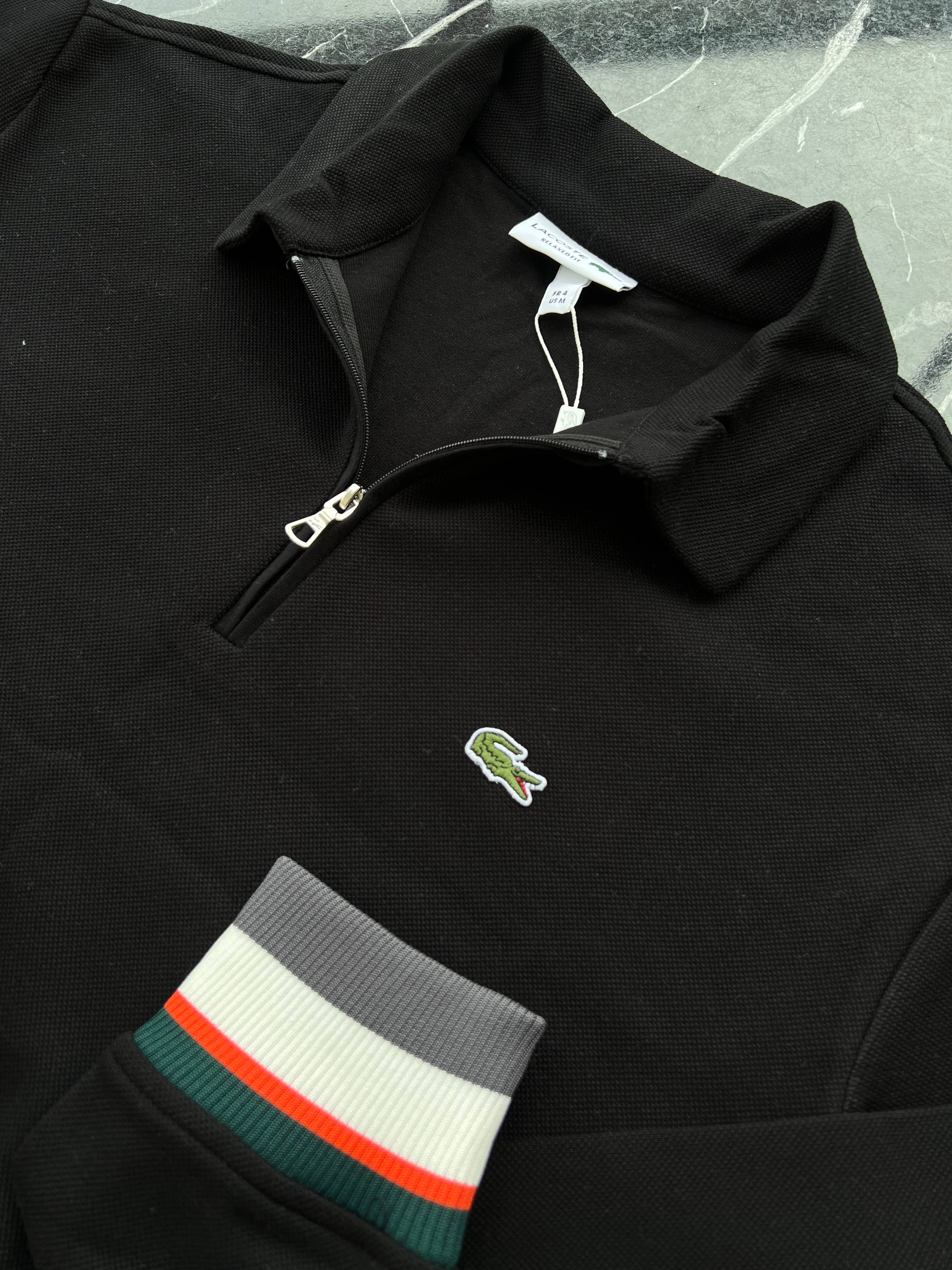 Polo Yaka Fermuarlı Swetshirt