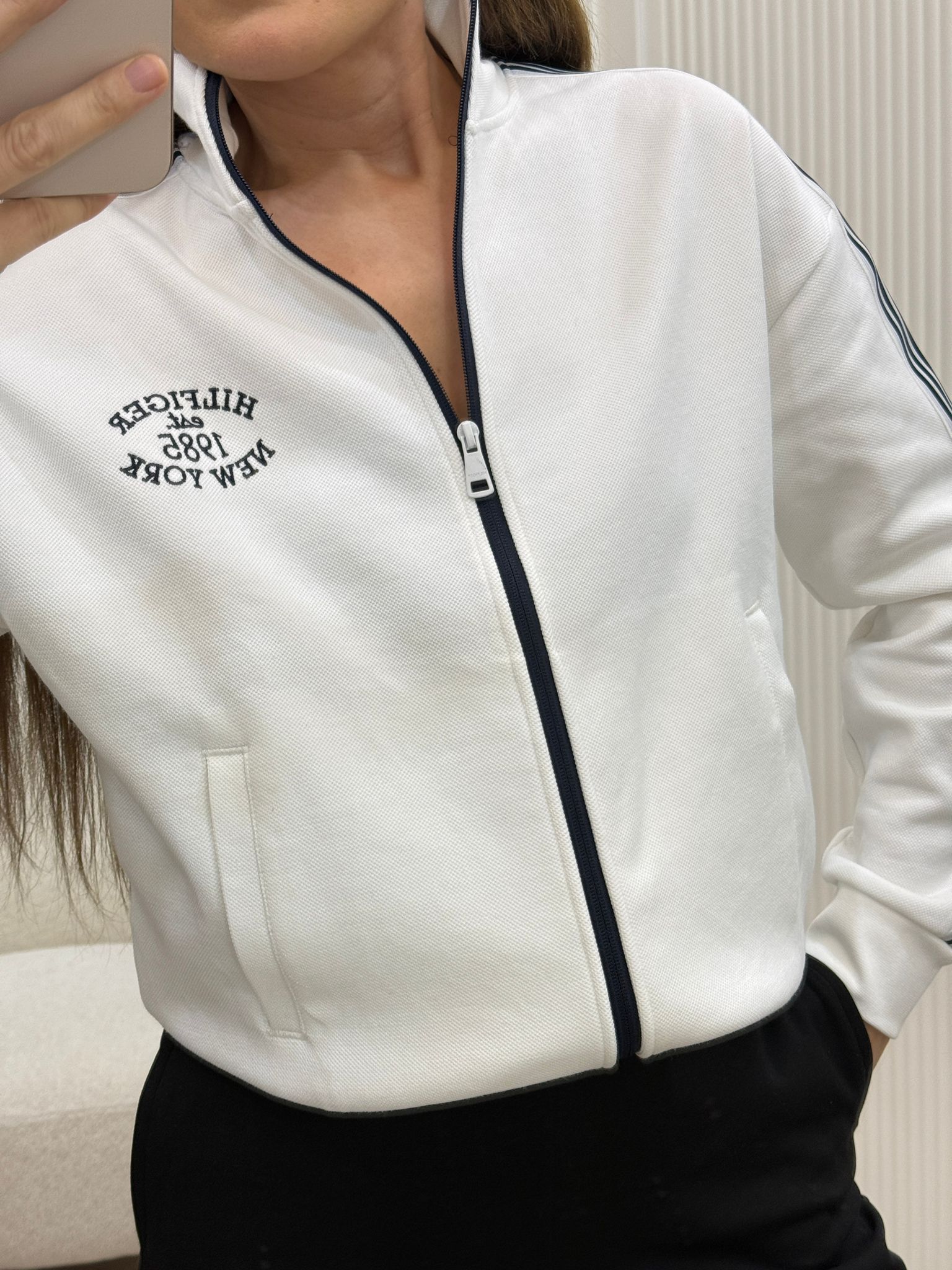 2 Renk Tam Fermuar Swetshirt