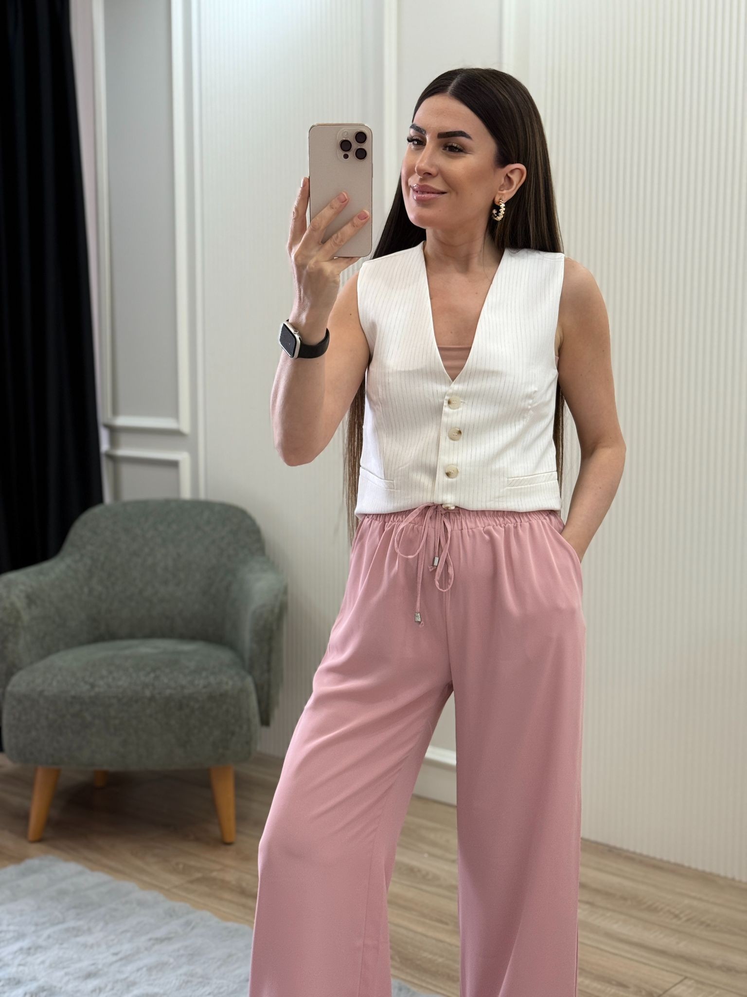 Beli Lastikli Geniş Paça Pantolon