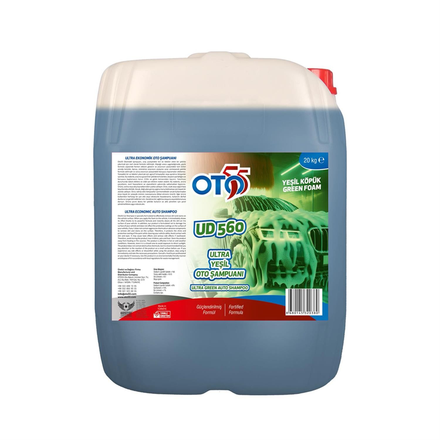 pH Nötr, Cilalı, Yeşil Otomobil Şampuanı | UD560 | 20 KG