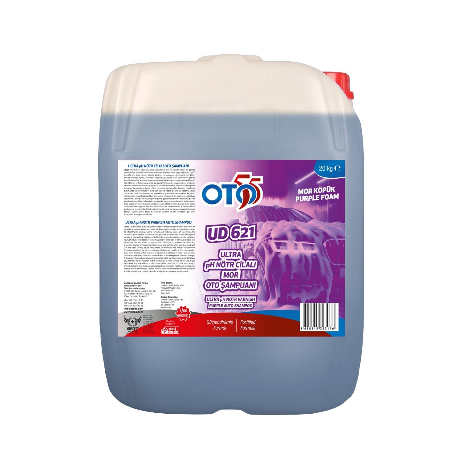 pH Nötr, Cilalı, Mor Otomobil Şampuanı | UD621 | 20 KG