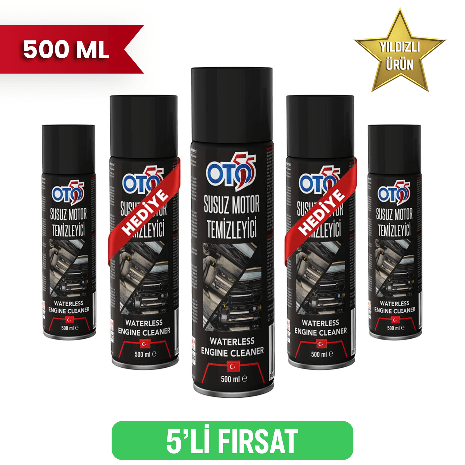 5'Lİ FIRSAT - 3 Alana 2 Bedava Susuz Motor Temizleme Spreyi 500 ML