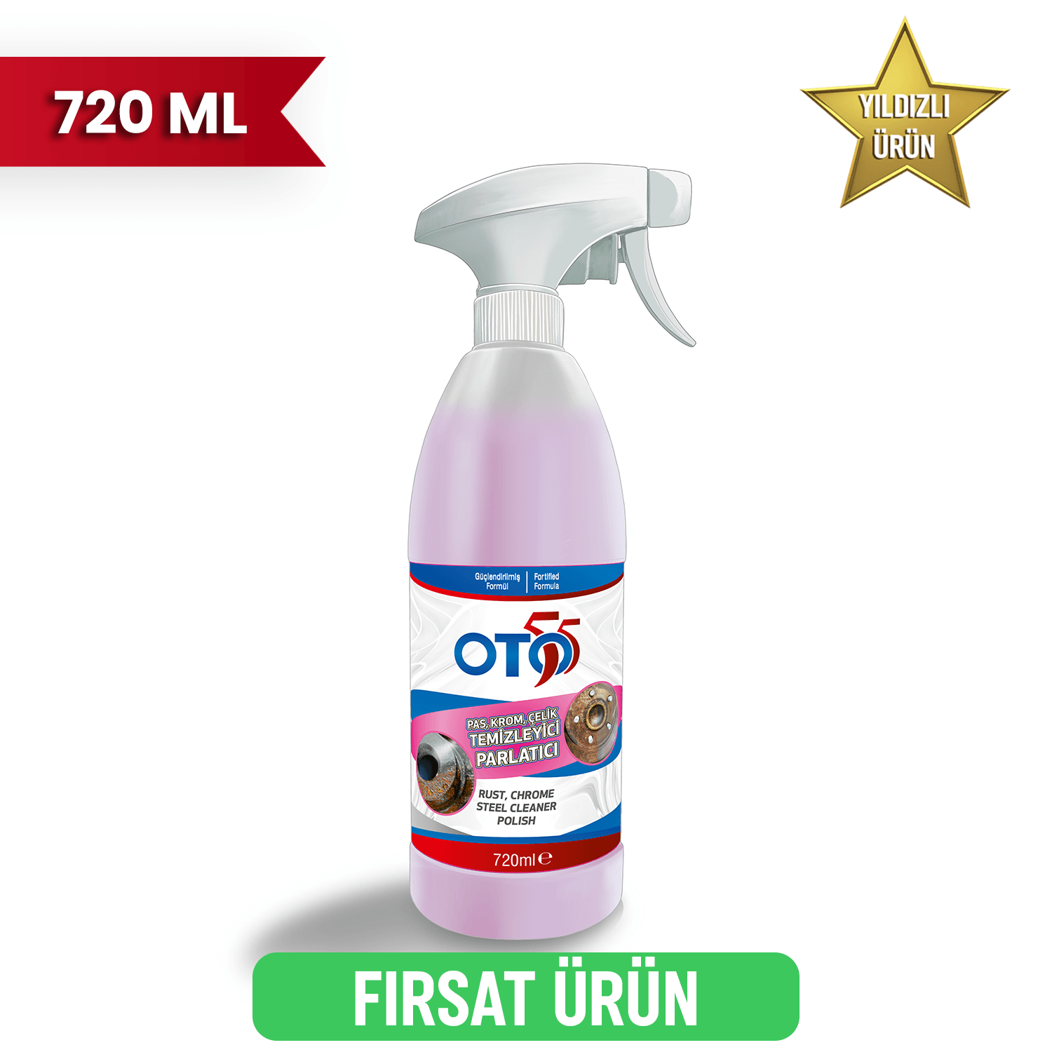 Pas, Krom, Çelik Temizleyici ve Parlatıcı 720 ML