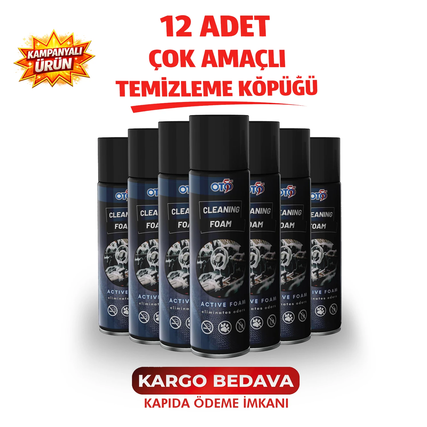 Çok Amaçlı Temizleme Köpüğü Kampanyası 12 Adet