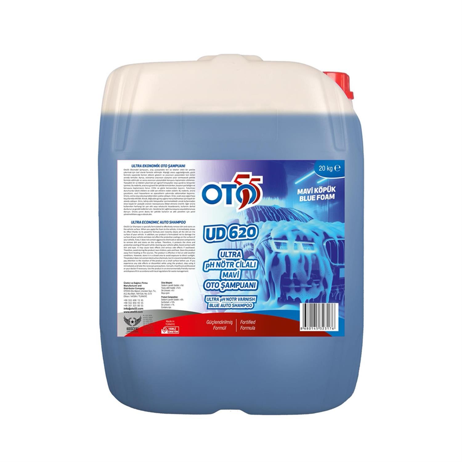pH Nötr, Cilalı, Mavi Otomobil Şampuanı | UD620 | 20 KG