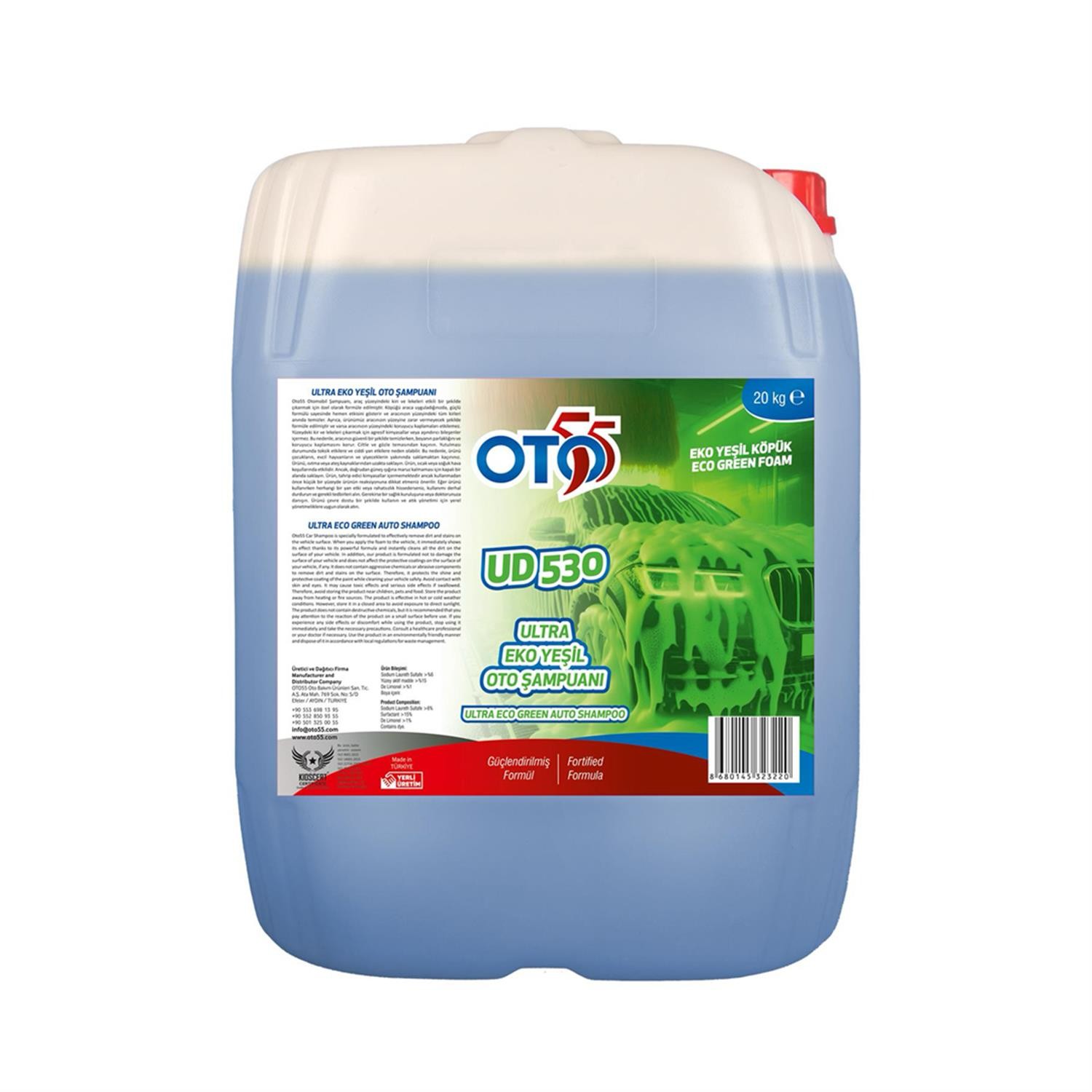 Cilalı, Neon Yeşil Fırçasız Otomobil Şampuanı | UD530 | 20 KG