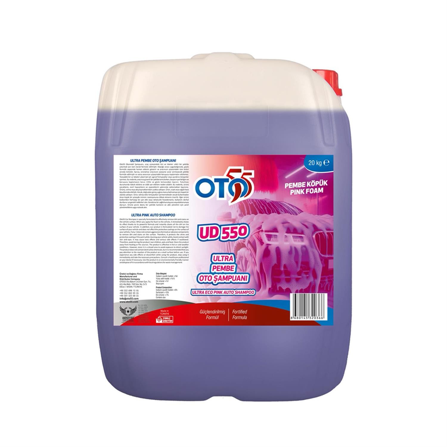 pH Nötr, Cilalı, Pembe Otomobil Şampuanı | UD550 | 20 KG