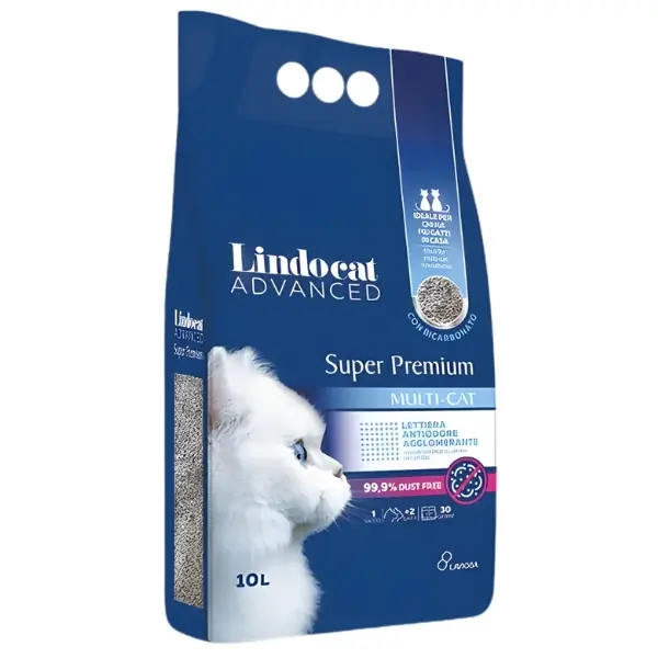 Lindocat Super Premium Multicat Bikarbonatlı Koku Önleyici Extra Güçlü Tozsuz Topaklanan Kedi Kumu