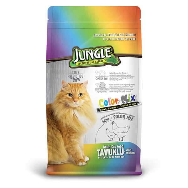 Jungle Colormix Tavuklu Kedi Maması - 15 Kg