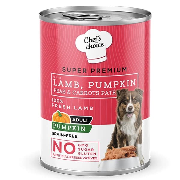 Chefs Choice Kıyılmış Kuzu Etli ve Balkabaklı Yetişkin Köpek Konservesi