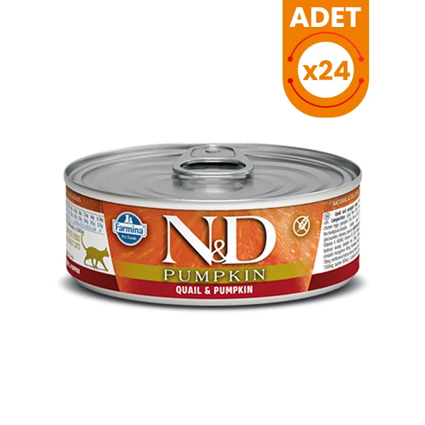 N&D Pumpkin Balkabaklı ve Bıldırcınlı Konserve Kedi Maması - 24 Adet 70 Gr