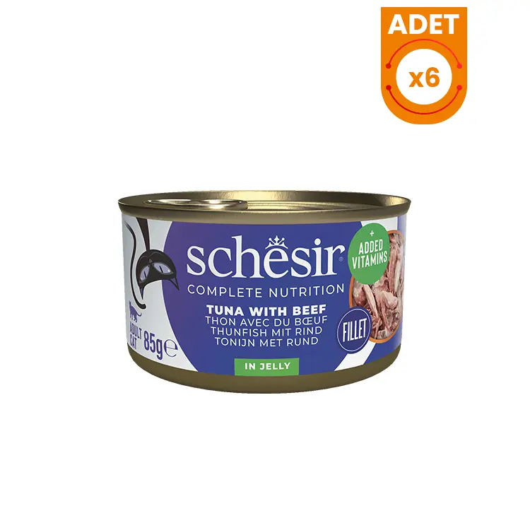 Schesir Ton Balık ve Sığır Etli Jöleli Konserve Kedi Maması