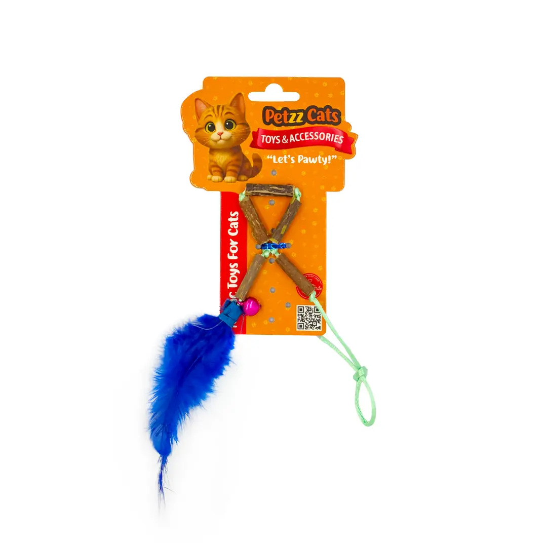 PetzzCats Stick Matatabi ve Çıngırak Sesli Peluş Kedi Oltası Oyuncağı