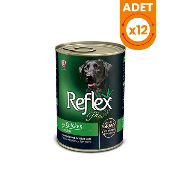 Reflex Plus Tavuklu Yetişkin Konserve Köpek Maması - 12 Adet 400 Gr