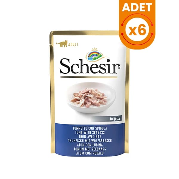 Schesir Jöleli Ton Balık ve Levrekli Yetişkin Konserve Kedi Maması