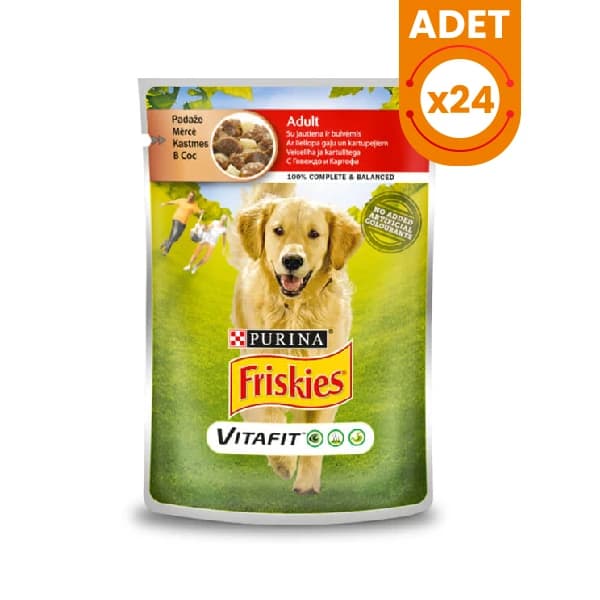 Friskies Adult Biftek ve Patatesli Pouch Yetişkin Konserve Köpek Maması