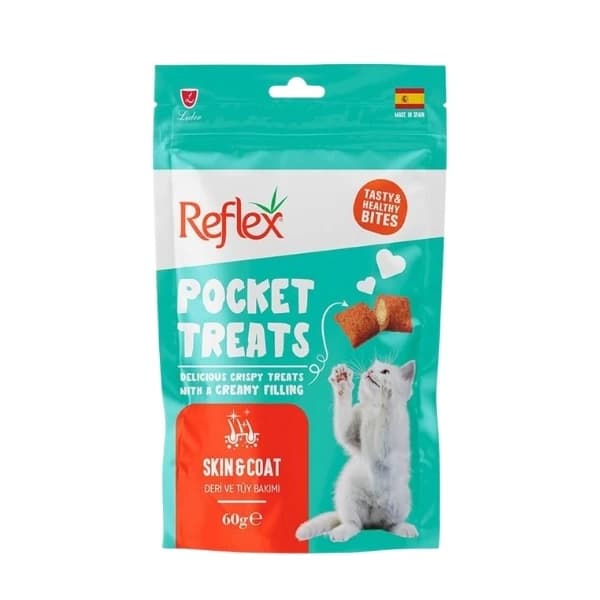 Reflex Pocket Treats Deri ve Tüy Bakımı Destekleyici Kedi Ödül Maması