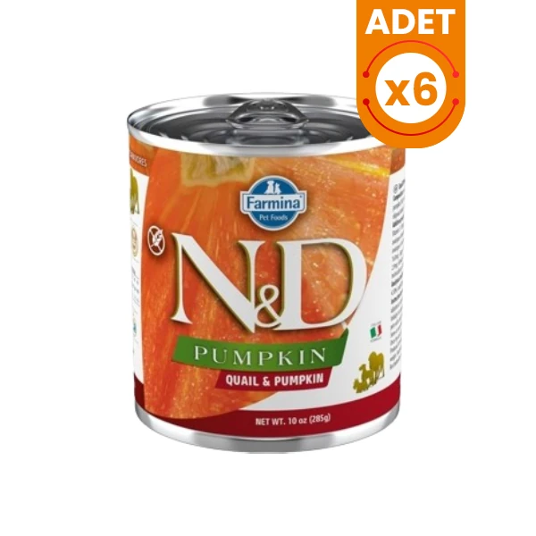N&D Pumpkin Bıldırcın ve Balkabaklı Konserve Yaş Köpek Maması - 6 Adet 285 Gr