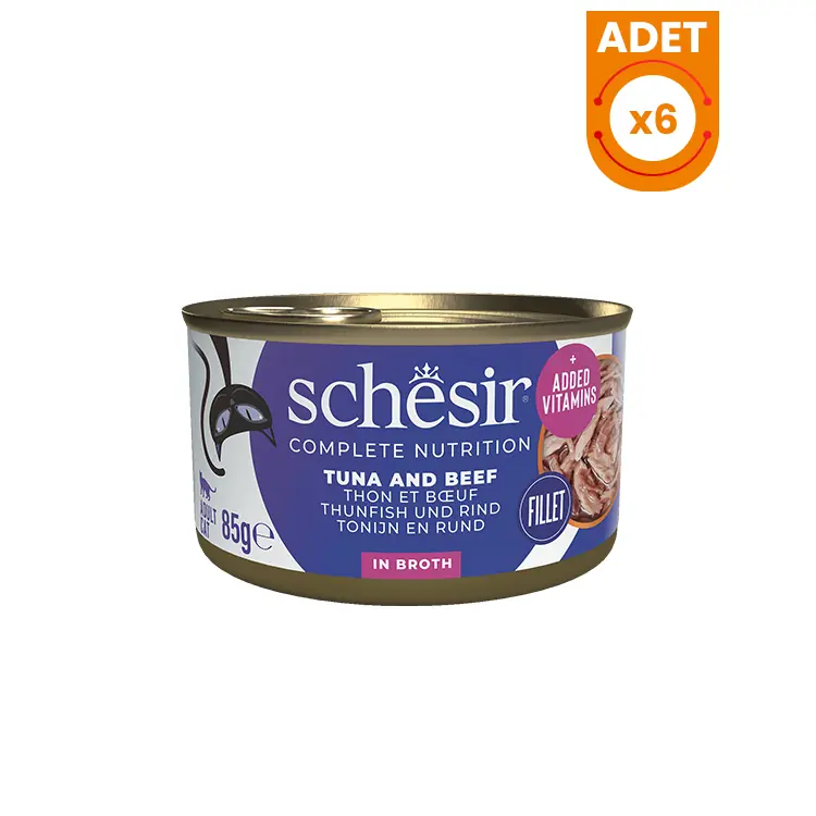Schesir Ton Balık ve Sığır Etli Naturel Konserve Kedi Maması