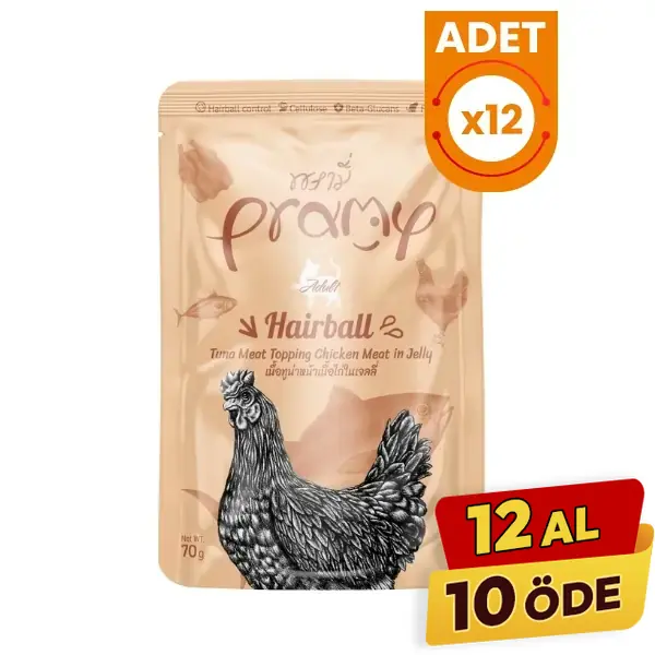 Pramy Jöle İçinde Ton Balıklı ve Tavuklu Pouch Yetişkin Konserve Kedi Maması