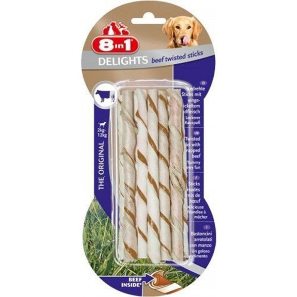 8 In 1 Delights Twisted Biftekli Burgu Köpek Kemik Ödülü