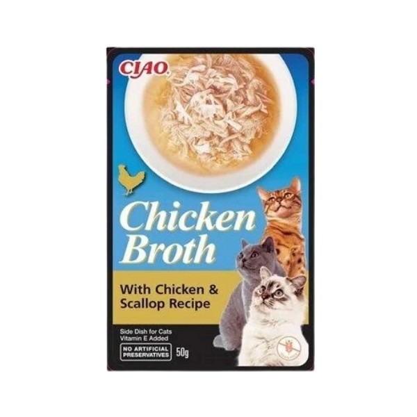 Inaba Ciao Chicken Broth Tavuk Sulu ve Deniz Taraklı Kedi Çorbası