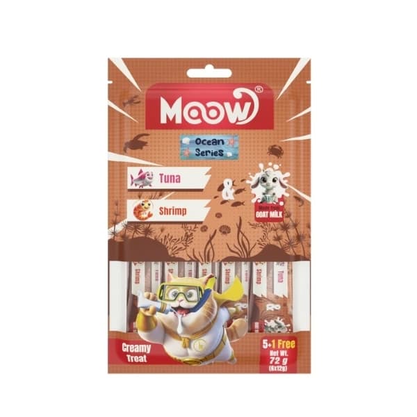 Moow Ton Balıklı Karidesli ve Keçi Sütlü Yetişkin Sıvı Kedi Ödül Maması