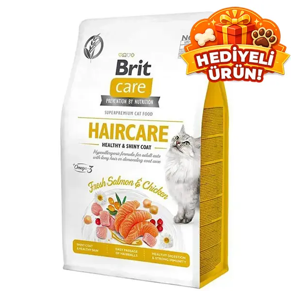 Brit Care Hipoalerjenik Haircare Tavuk ve Somonlu Tahılsız Kedi Maması