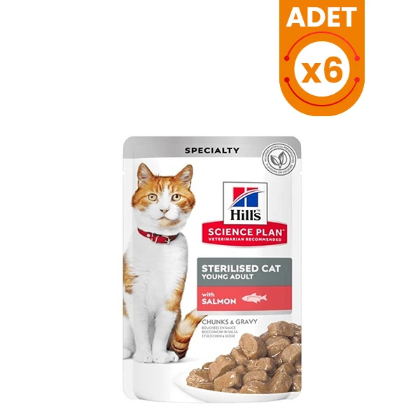 Hills Sterilised Somonlu Pouch Kısırlaştırılmış Konserve Kedi Maması - 85 Gr 6 Adet