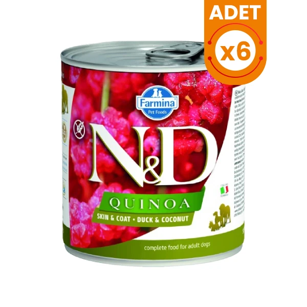 N&D Quinoa Ördekli ve Hindistan Cevizli Konserve Yaş Köpek Maması - 6 Adet 285 Gr