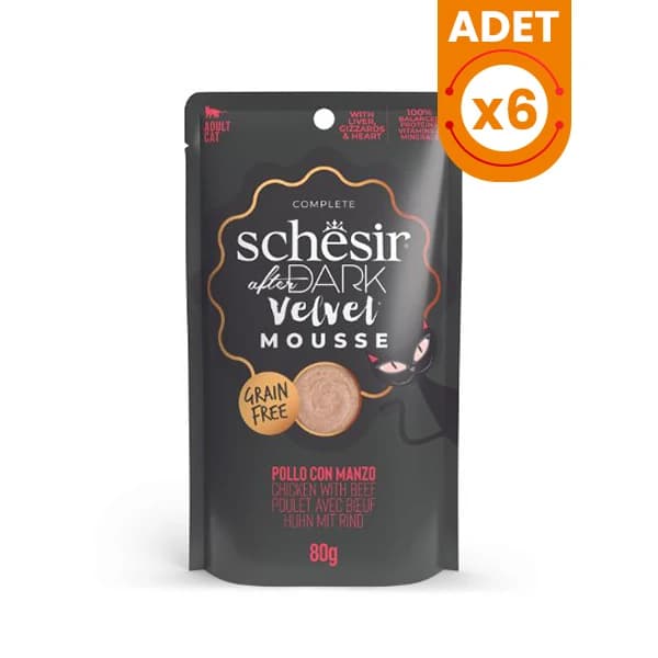Schesir After Dark Velvet Mousse Tavuklu ve Sığır Etli Yetişkin Kedi Yaş Maması